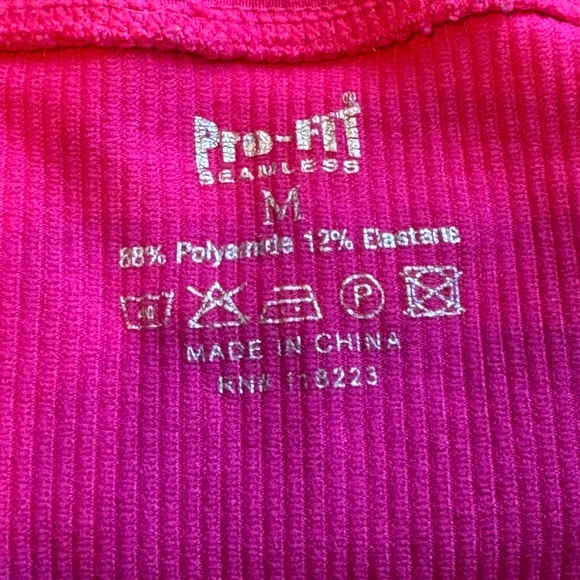 Pro-Fit Ribbed Pink Tank Top - Picture 3 of 3